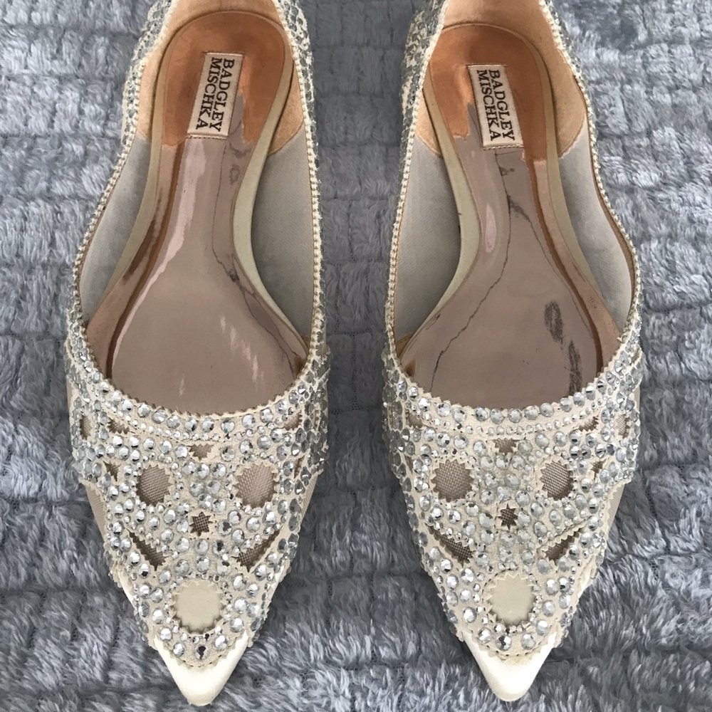 Badgley Mischka Ivory Gigi wedding flat